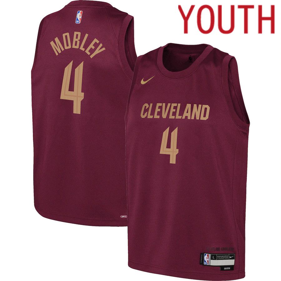 Youth Cleveland Cavaliers 4 Evan Mobley Nike Wine Icon Edition 2022-23 Swingman NBA Jersey
